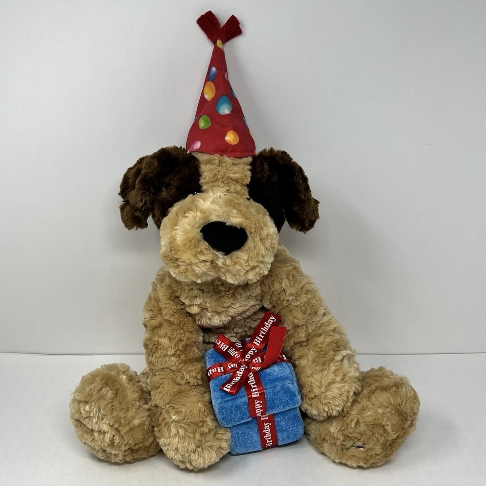 Gund Happy Birthday Puppy Dog Plush Stuffed Animal Party Hat‎ 12 Inch Toy Gift